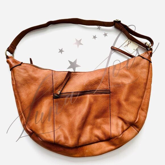 FREE PEOPLE West Side Studded Sling / Shoulder Bag In Cognac NWT - Picture 9 of 14